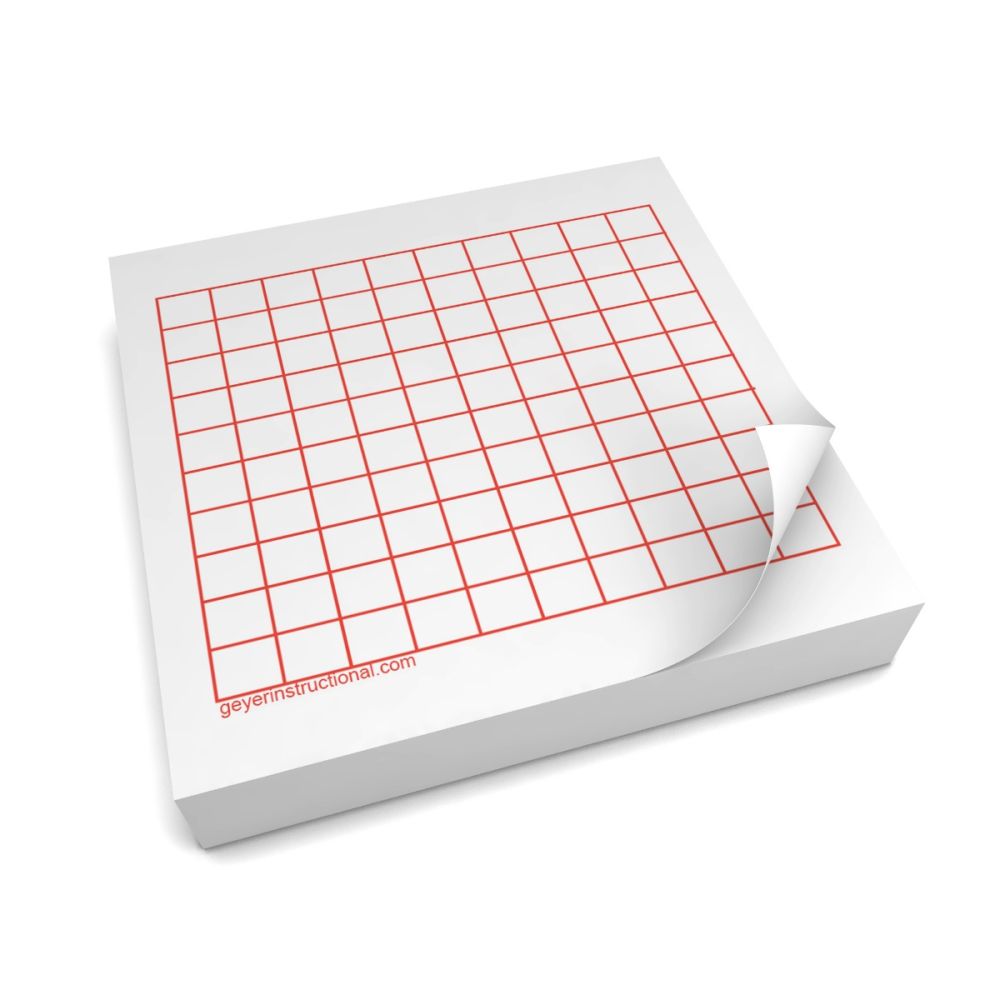 3"x3" (75x75mm) Graphing 3M Post It® Notes - 10 x 10 Grid