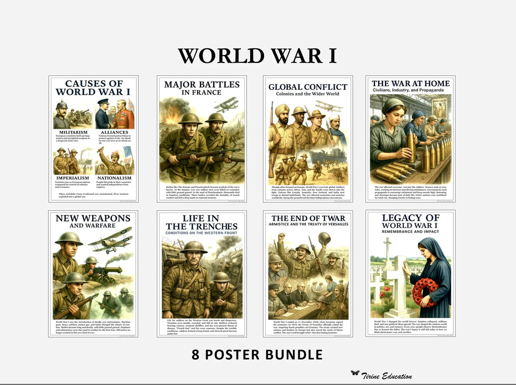 An Introduction to World War 1 - 8 poster set