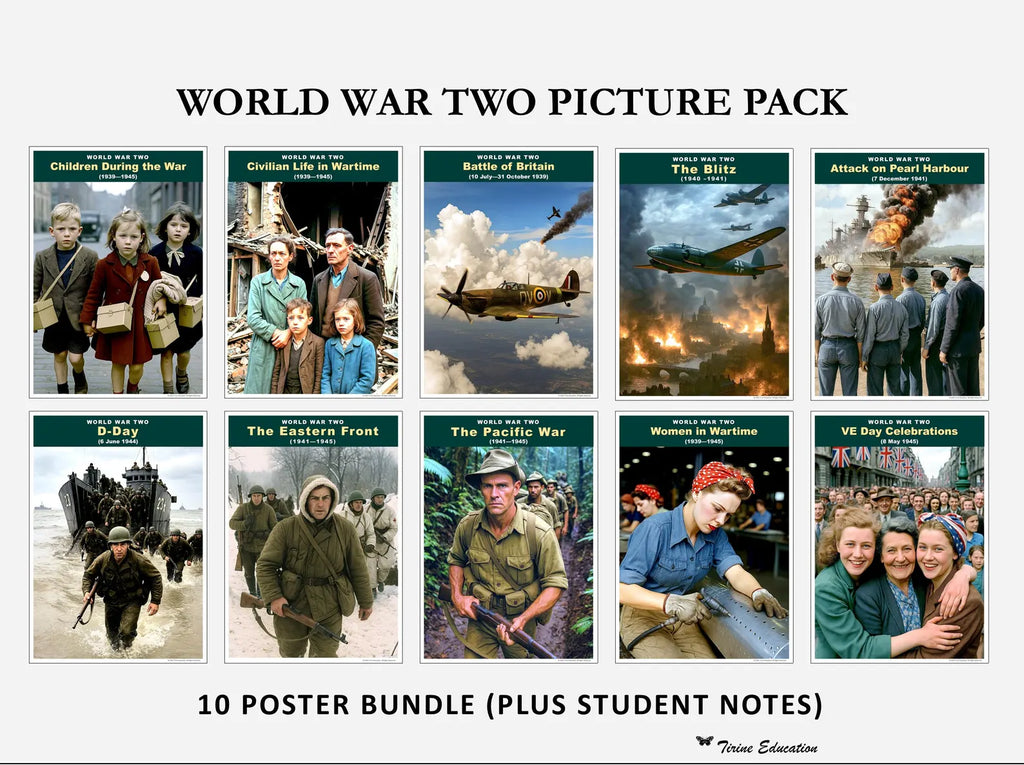 World War Two wall display - 10 poster set