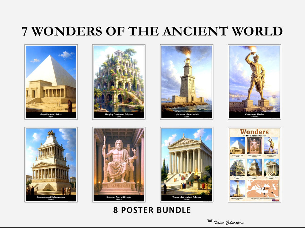 Seven Wonders of the Ancient World - 8 poster set