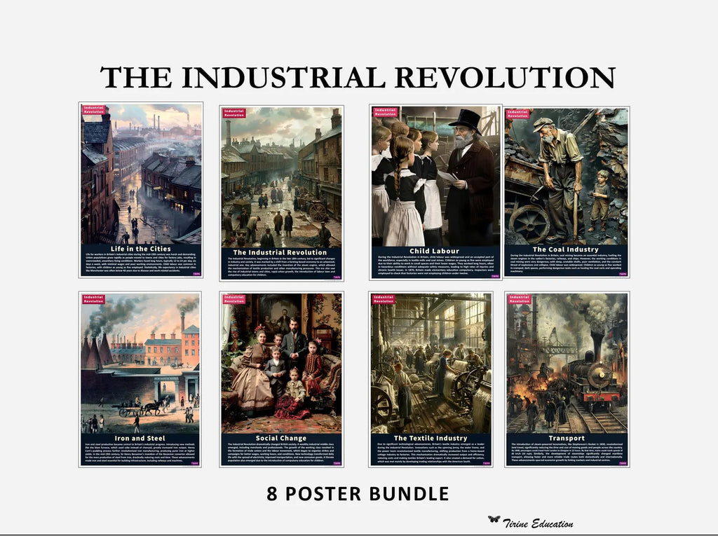 Industrial Revolution History Posters - 8 poster set