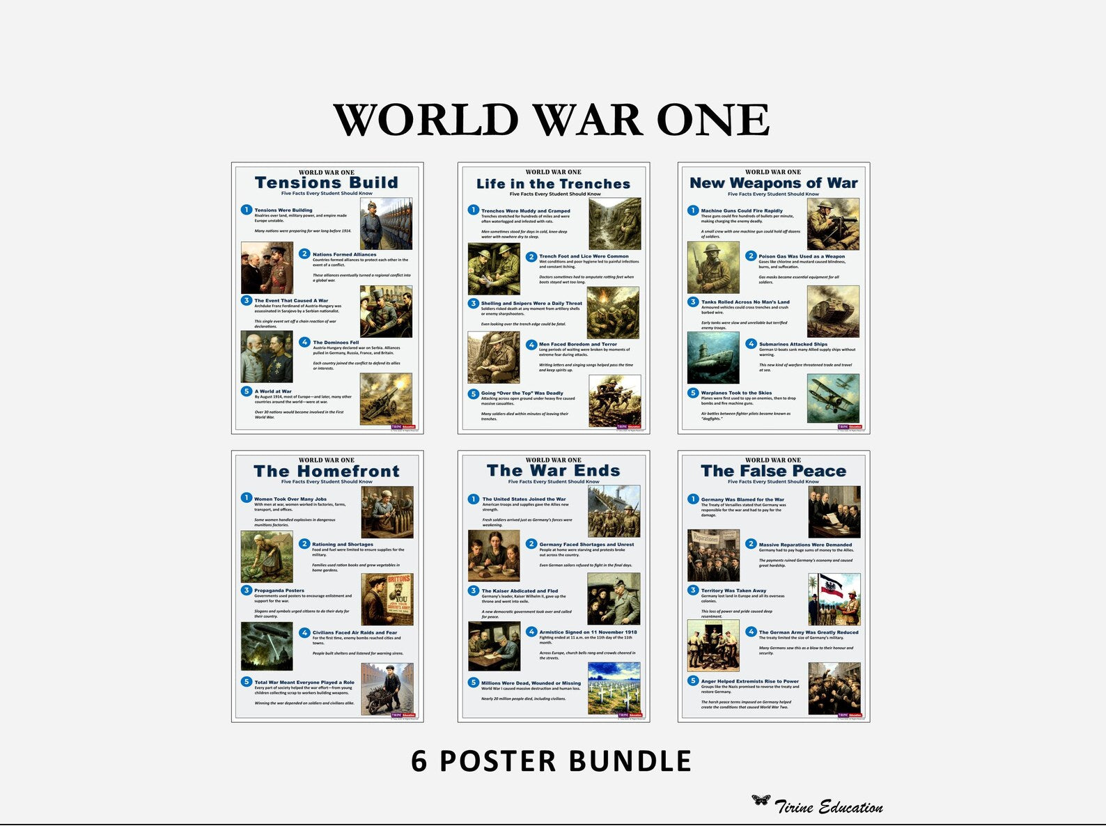 30 Amazing Facts About World War 1 - 6 poster set – Southern Cross ...