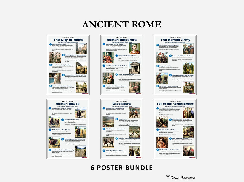 30 Amazing Facts About Ancient Rome - 6 poster set