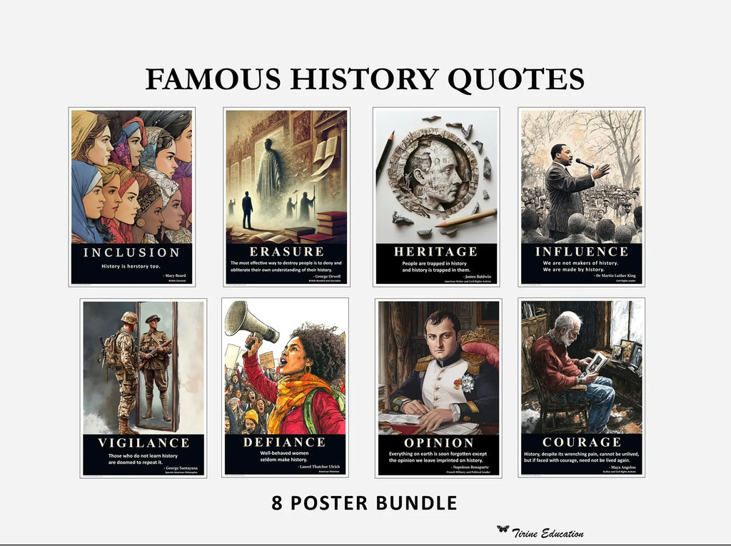 Famous History Quotes - 8 poster set