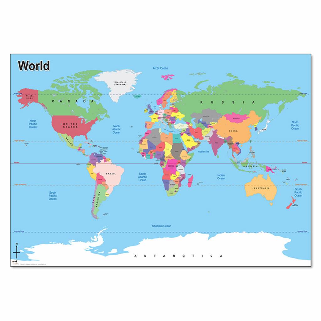 Large Vinyl Map of the World