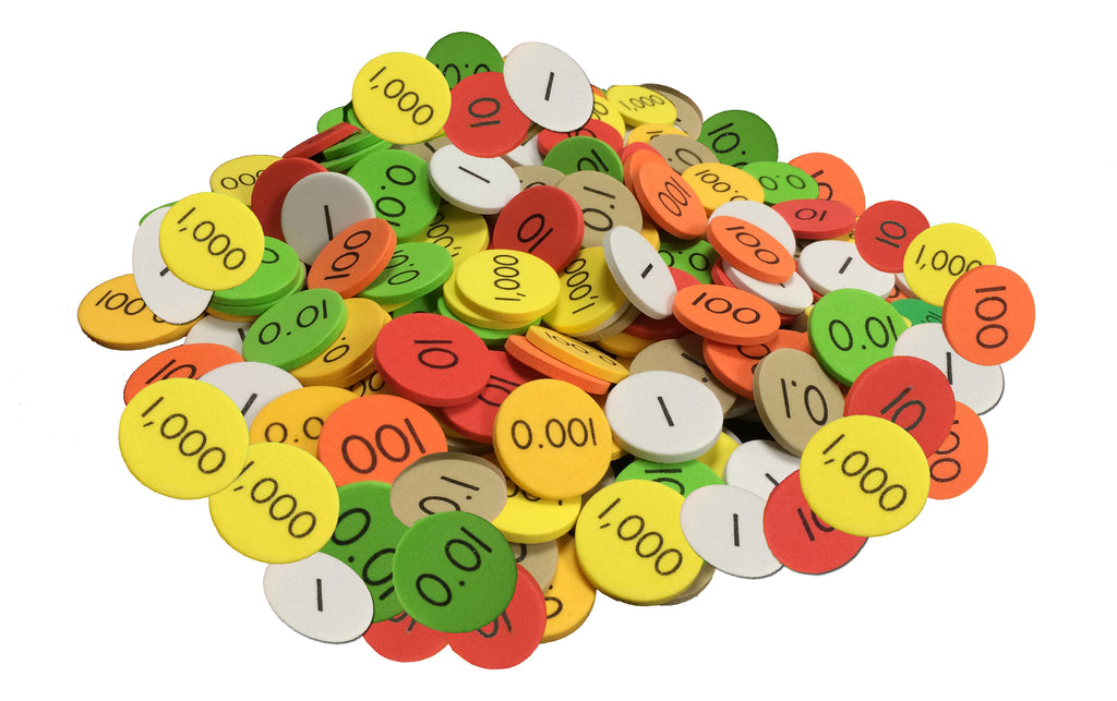 Place Value Discs - 7-Value Decimals to Whole Numbers