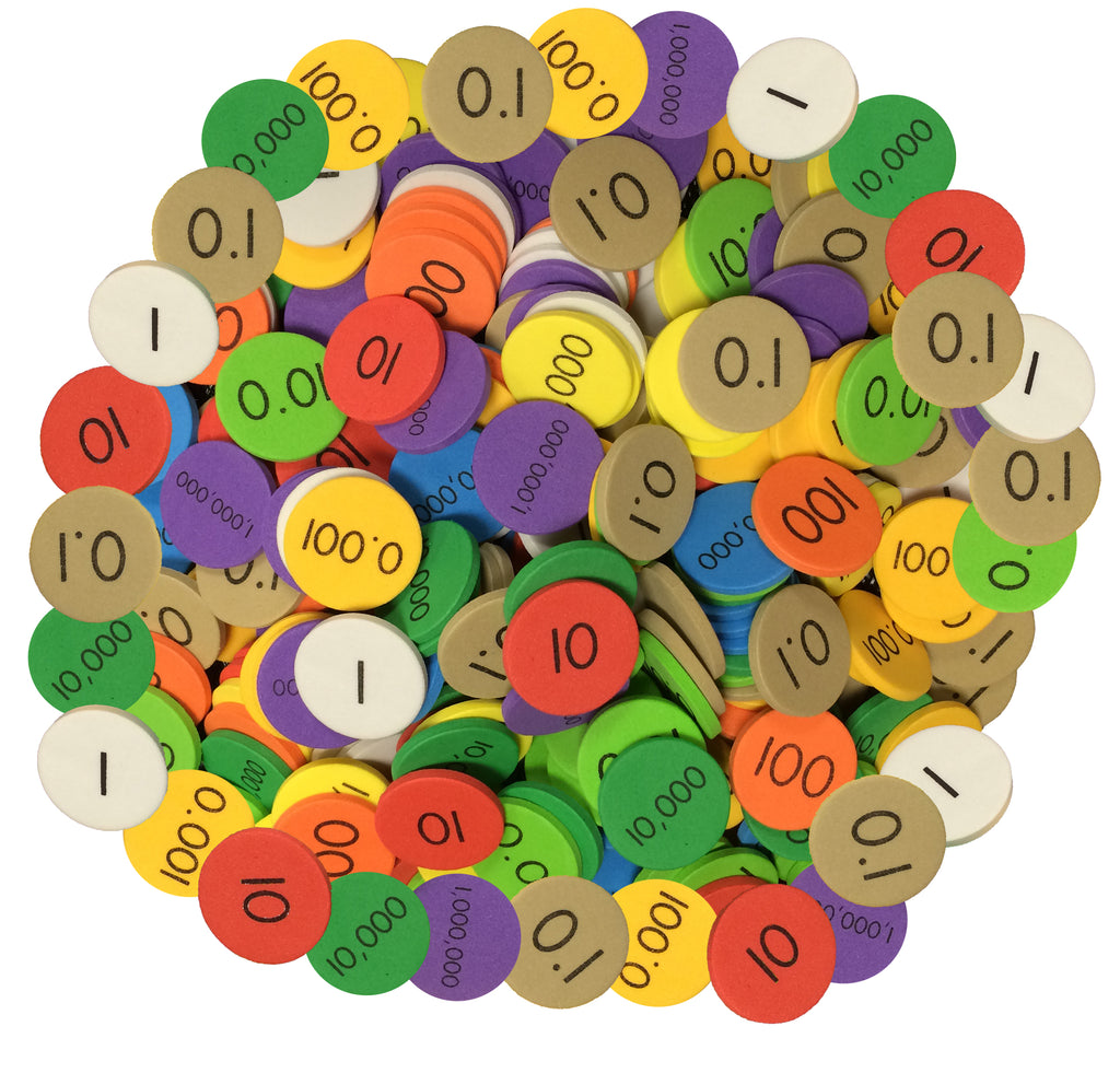 Place Value Discs - 10-Value Decimals to Whole Numbers