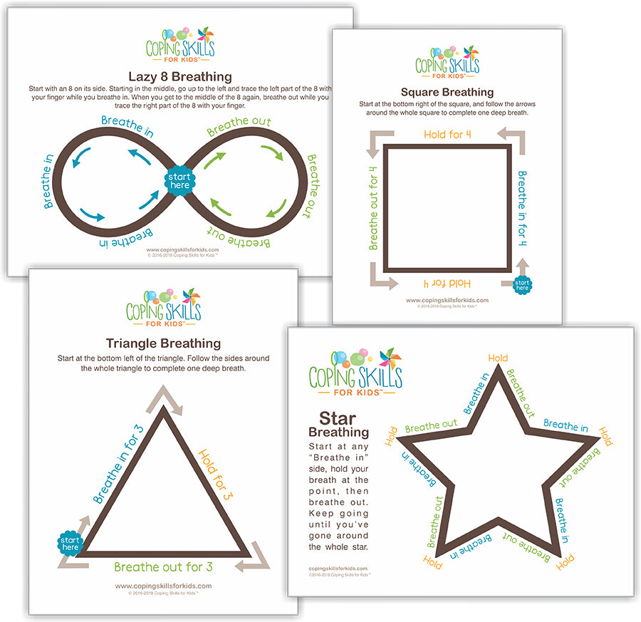 Breathing Posters -Set of 4 - A3 laminated