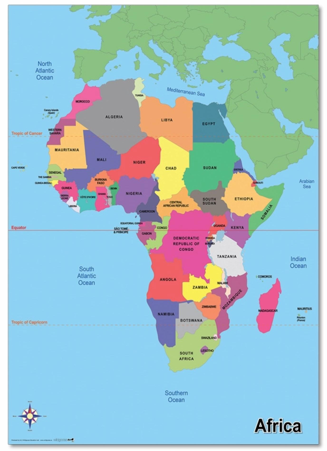 Simple Map AFRICA Size A1 – Southern Cross Educational