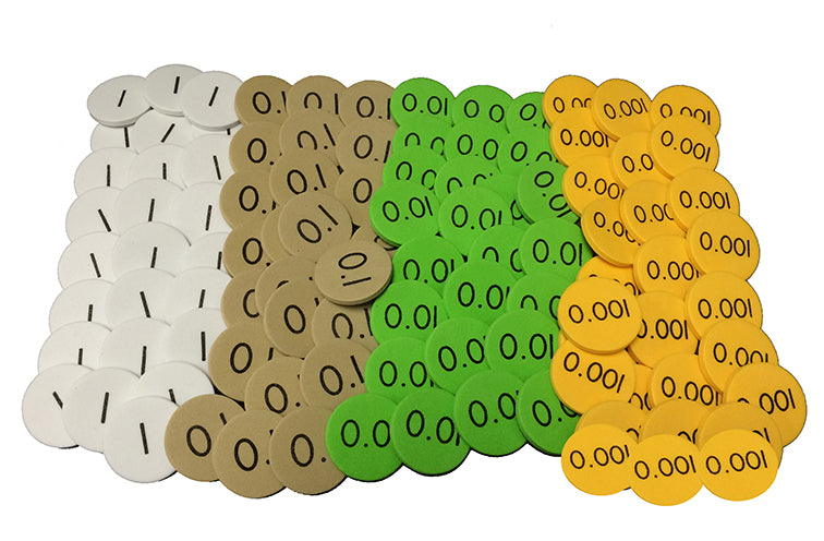 Place Value Cards Set - 4-Value Decimals to Whole Number Place Value Discs