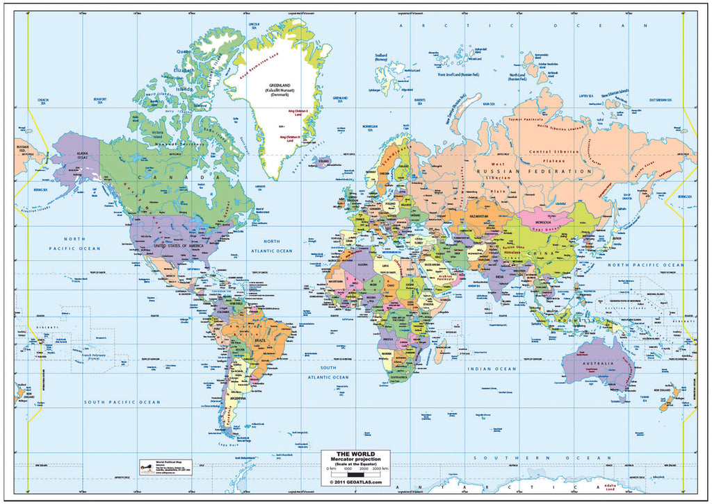 World Political Map - A1 laminated