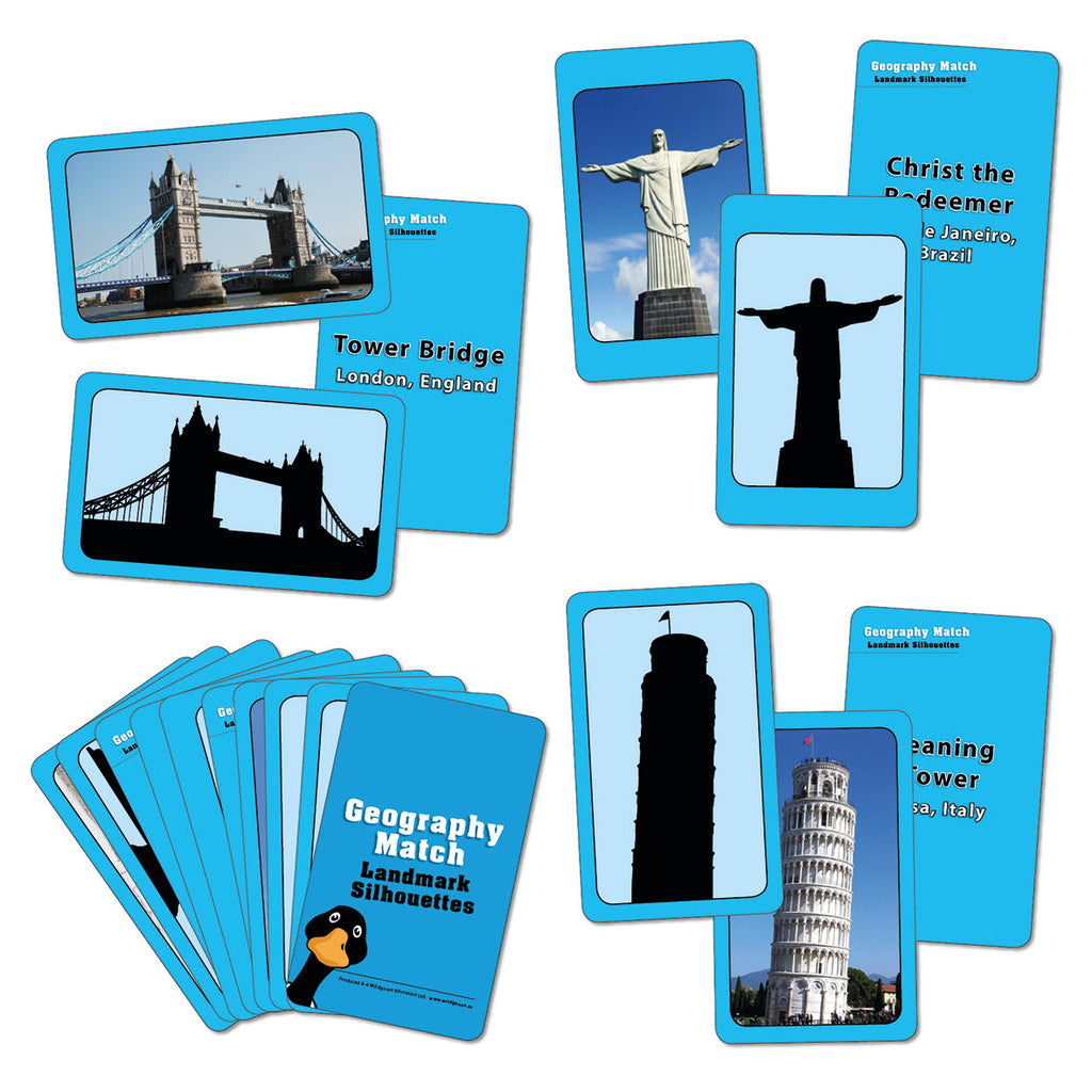 Geography Match: Landmark Silhouettes - 54 cards