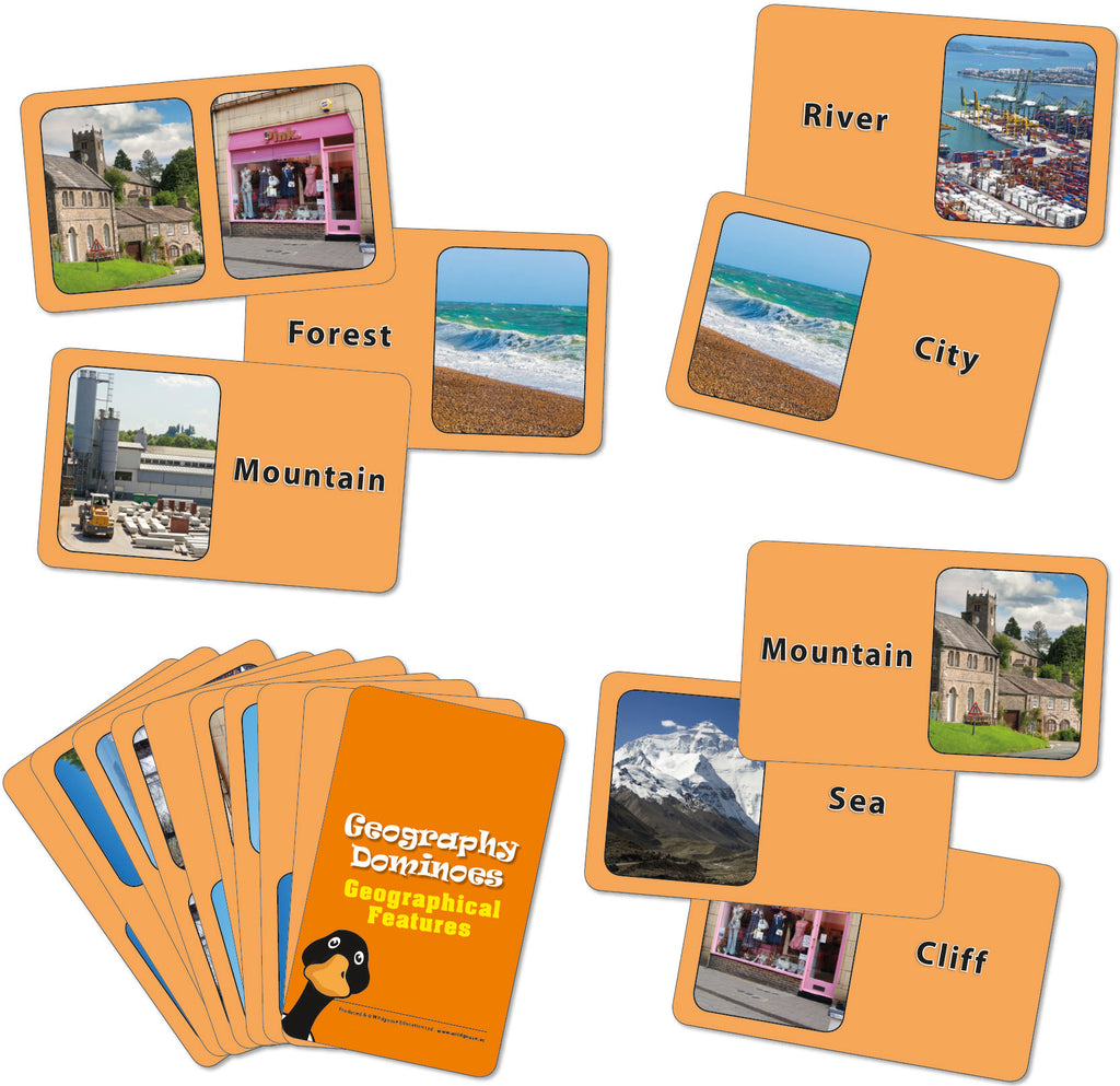 Geography Dominoes: Geographical features - 36 cards