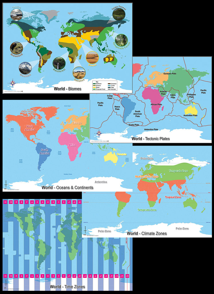Set of 5 World Concept Maps